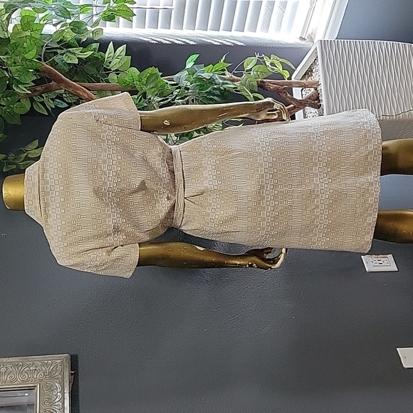 Vintage Puritan Forever Young Cream Geometric Print Shift Groovy Dress Size 8 - Picture 8 of 11